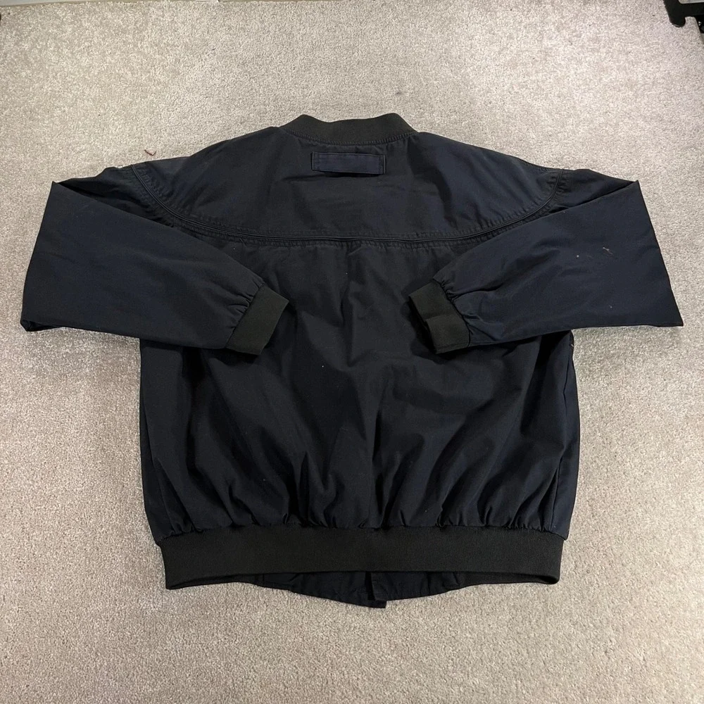 Original Windbreaker Bomber Jacket Mens Large Black Western Yoke Zip